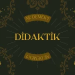 Didaktik Ne Demek